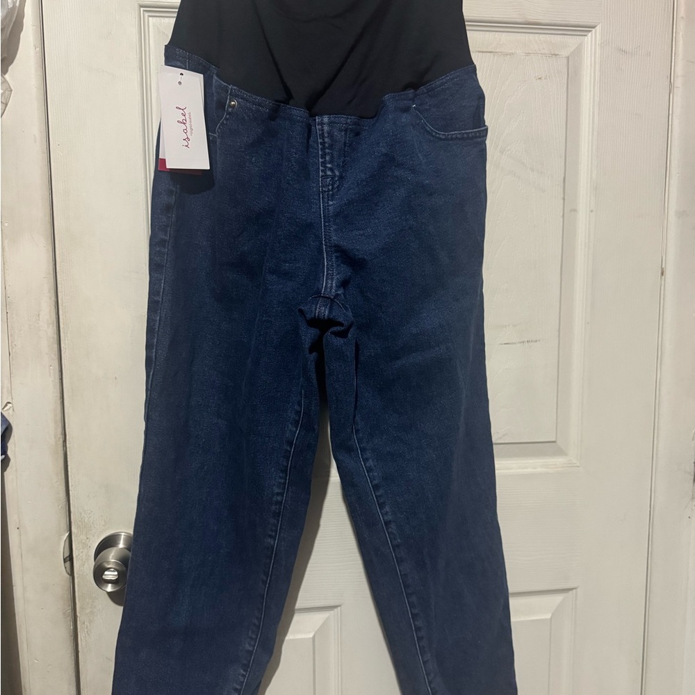 Isabel Maternity by Ingrid & Isabel Blue Straight Leg Jeans - Picture 2 of 7